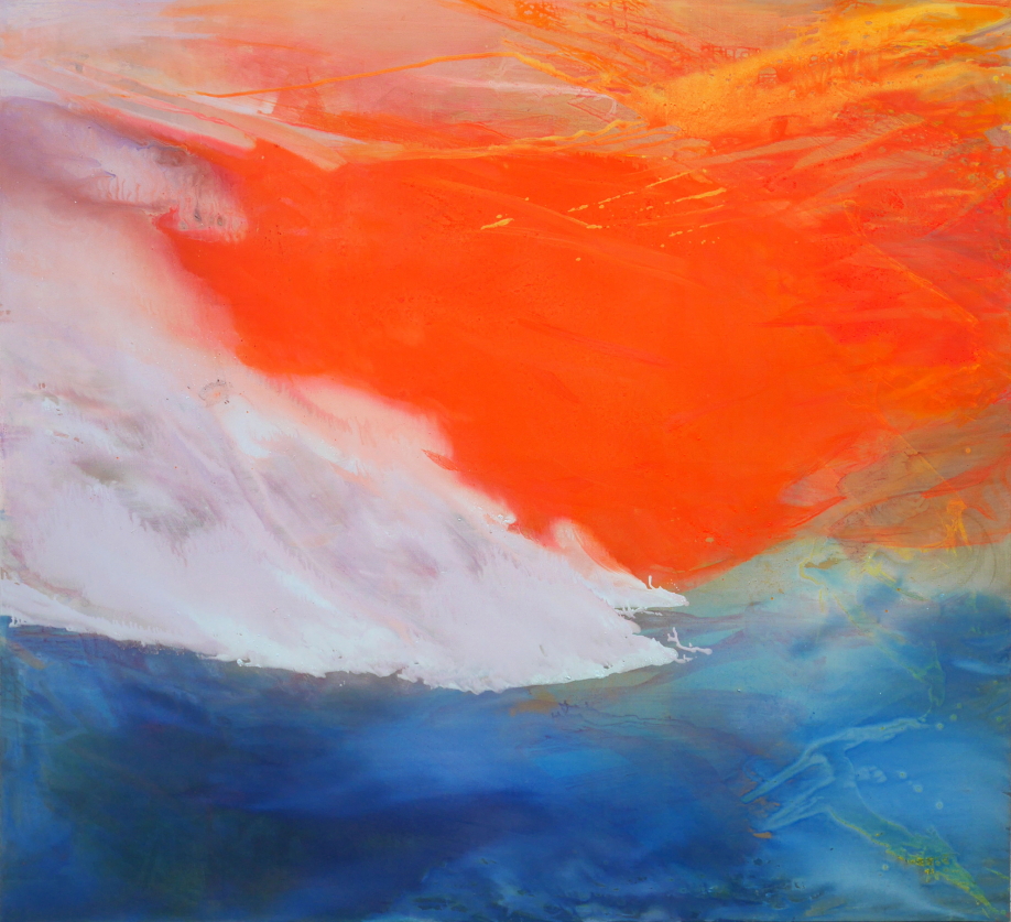 2019-02-03, Prometheus, Pigment, Acryl auf Leinwand, 244x266 cm